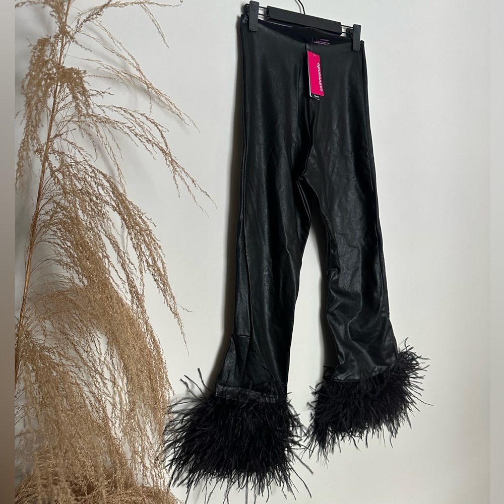Commando Faux Leather Feather Crop Leggings